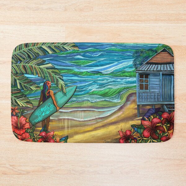 Item preview, Vintage Hawaiian Surfer Girl Fine Art Print designed and sold by sunnthreads.