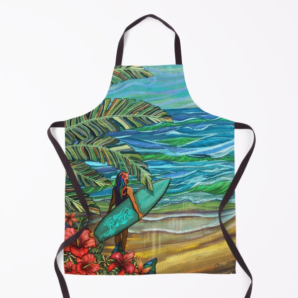 Item preview, Vintage Hawaiian Surfer Girl Fine Art Print designed and sold by sunnthreads.