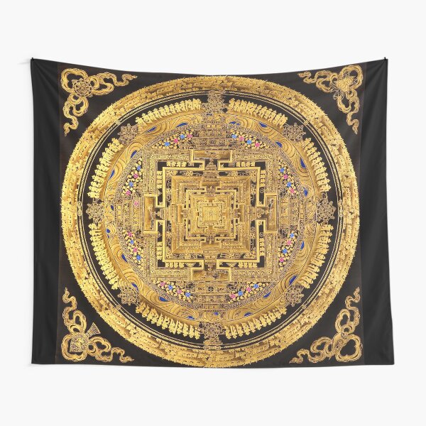 Buddhist Mandala Golden OM 40 Tapestry