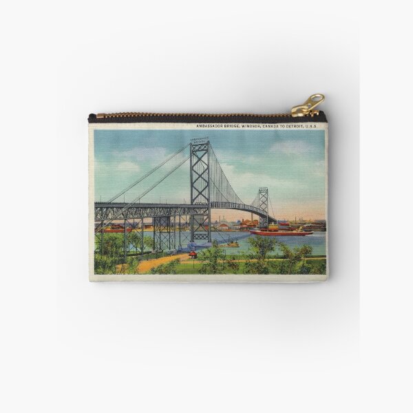 Item preview, Retro vintage Ambassador Bridge Windsor Canada to Detroit USA designed and sold by aapshop.