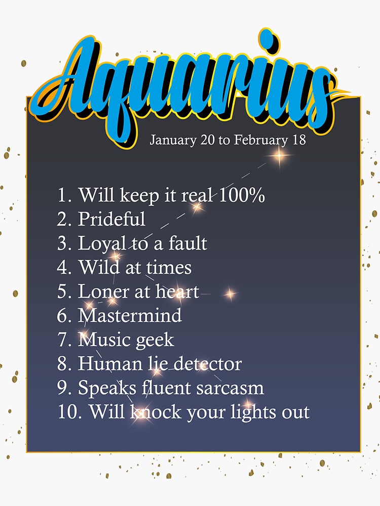 Aquarius Facts and characteristics Astrology Aquarius Gift Sticker