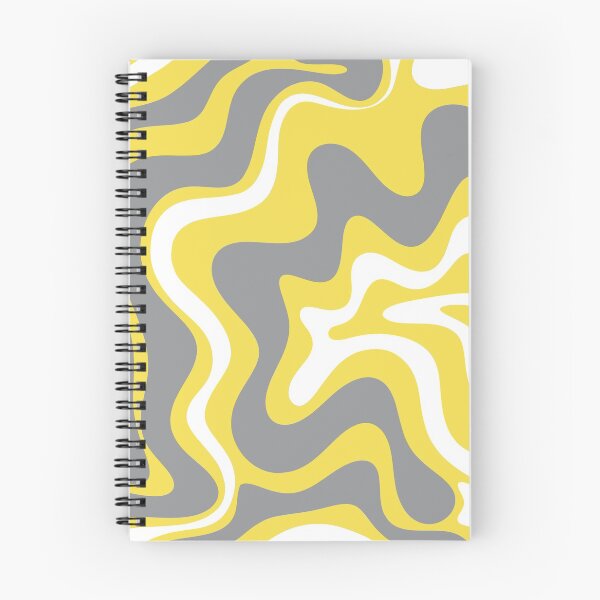 Item preview, Retro Liquid Swirl Abstract Pattern in Light Grey, White, and Lemon Yellow designed and sold by kierkegaard.