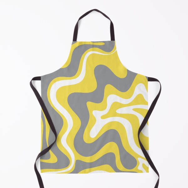 Item preview, Retro Liquid Swirl Abstract Pattern in Light Grey, White, and Lemon Yellow designed and sold by kierkegaard.