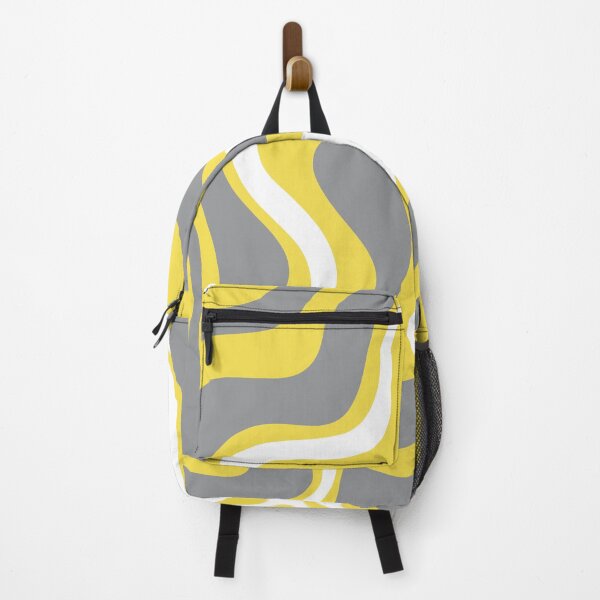 Item preview, Retro Liquid Swirl Abstract Pattern in Light Grey, White, and Lemon Yellow designed and sold by kierkegaard.