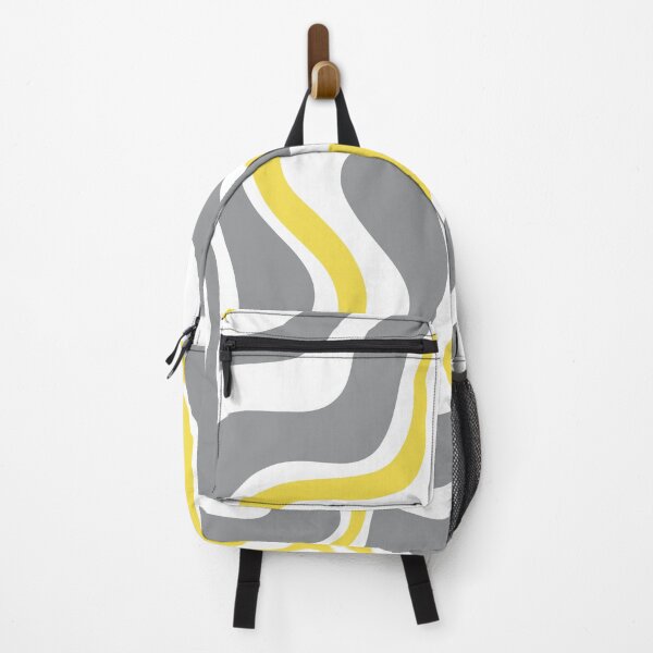 Item preview, Retro Liquid Swirl Abstract Pattern in Lemon Yellow, Light Grey, and White designed and sold by kierkegaard.