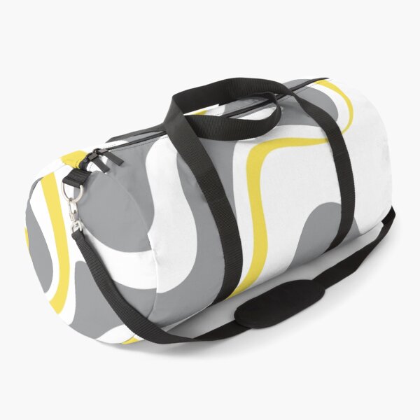 Item preview, Retro Liquid Swirl Abstract Pattern in Lemon Yellow, Light Grey, and White designed and sold by kierkegaard.