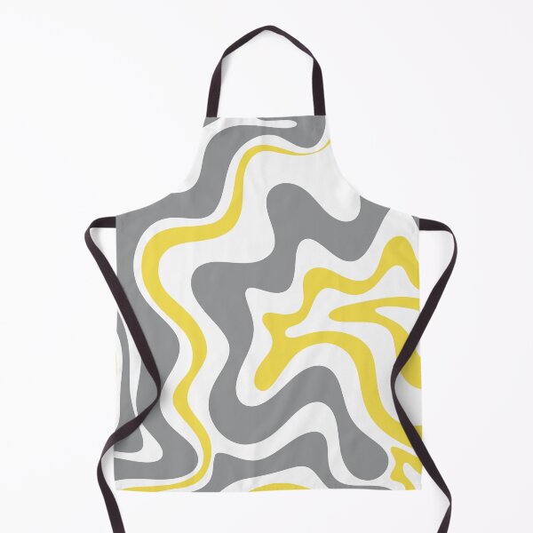 Item preview, Retro Liquid Swirl Abstract Pattern in Lemon Yellow, Light Grey, and White designed and sold by kierkegaard.