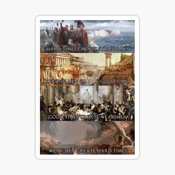 Hard Times Create Strong Men Strong Men Create Good Times Sticker By Versimerch Redbubble