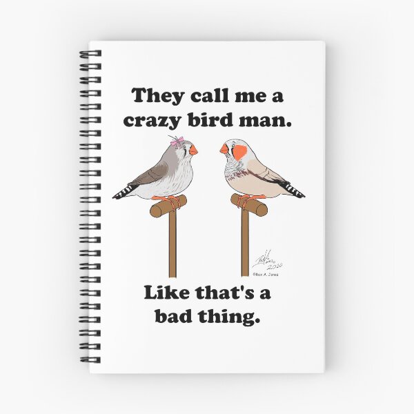 Item preview, Crazy Bird Man  with Zebra Finches designed and sold by Laughing Parrot Studio.