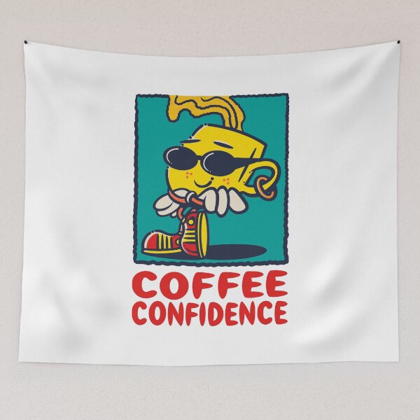 Item preview, coffee confidence slogan & character designed and sold by cappobeano.