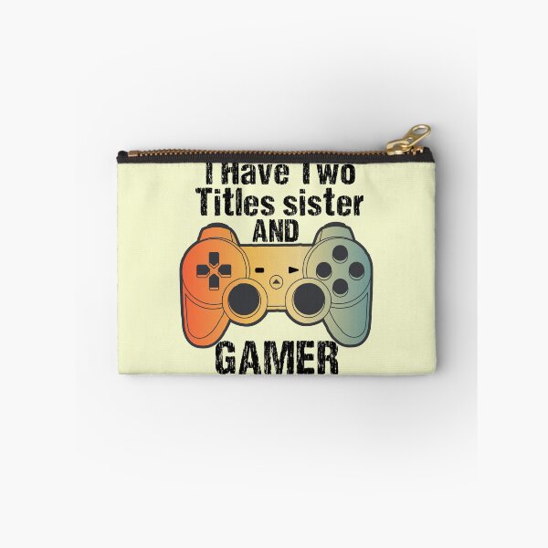 Item preview, I Have Two Titles sister and Gamer - funny vintage gift ideas for brothers and sisters designed and sold by biigshow.
