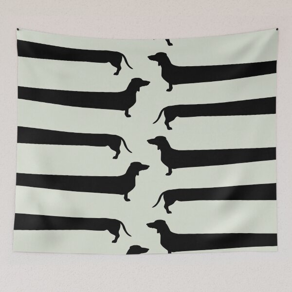 Item preview, Psychedelic dachshund pattern designed and sold by knappidesign.