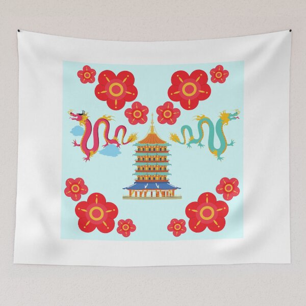 Item preview, Chinoiserie Dragon Pagoda designed and sold by Lacy Sciple.