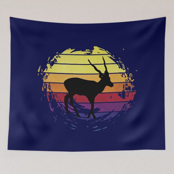 Item preview, Blackbuck antilope animal on retrostyle retro background designed and sold by ChatterFox.