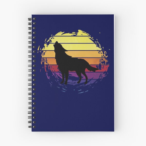 Item preview, Howling wolf canine dog, animal on retrostyle retro background designed and sold by ChatterFox.
