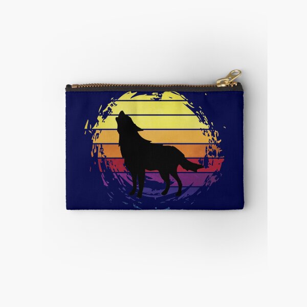 Item preview, Howling wolf canine dog, animal on retrostyle retro background designed and sold by ChatterFox.