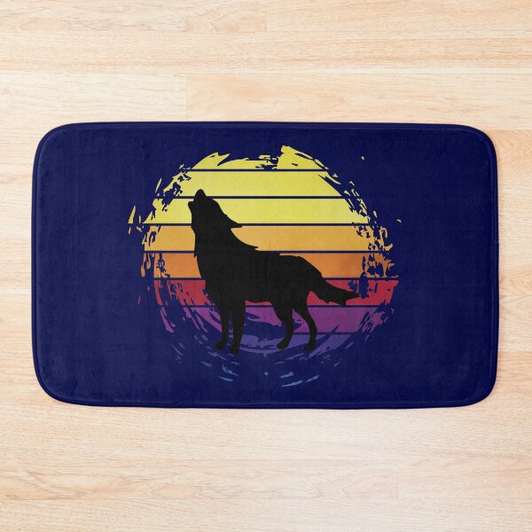 Item preview, Howling wolf canine dog, animal on retrostyle retro background designed and sold by ChatterFox.