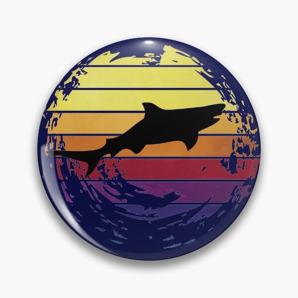 Item preview, Shark predator animal on retrostyle retro background designed and sold by ChatterFox.