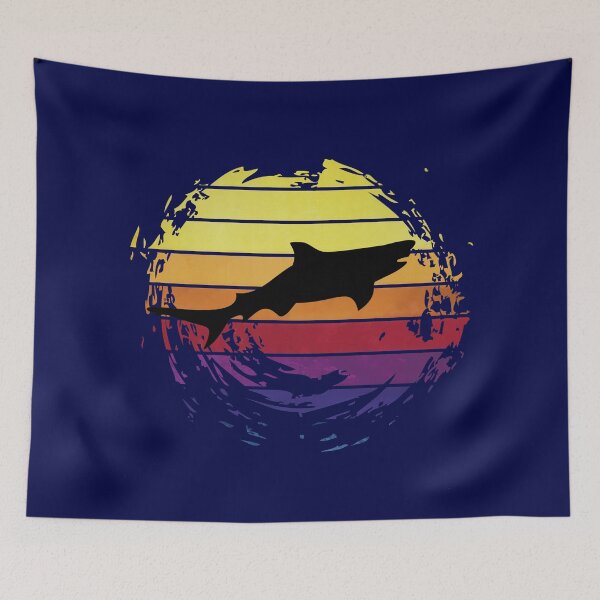 Item preview, Shark predator animal on retrostyle retro background designed and sold by ChatterFox.
