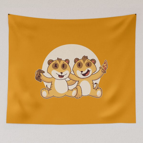 Item preview, Baby meerkats eating pizza designed and sold by Piztees.