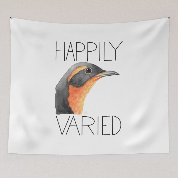 Item preview, Happily Varied (Varied Thrush) designed and sold by LauraWolfArtist.