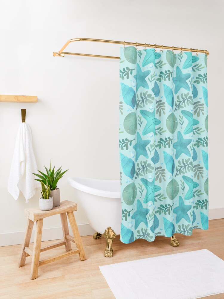 Thumbnail 3 of 5, Shower Curtain, Under the Sea designed and sold by ElleMacNeil.