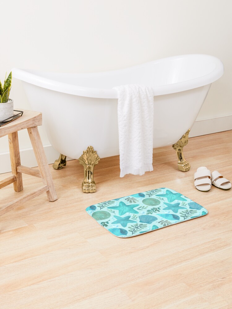 Thumbnail 1 of 6, Bath Mat, Under the Sea designed and sold by ElleMacNeil.