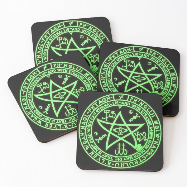 Item preview, Sigil Of Cthulu Occult Summoning Circle In Glowing Green designed and sold by Astra Designs ⭐⭐⭐⭐⭐.
