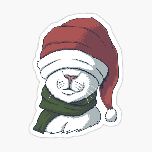 Cat- Christmas T-shirt Sticker