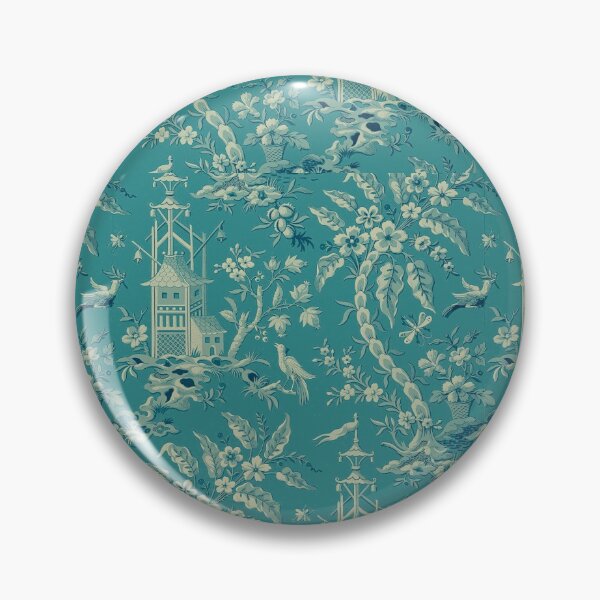 Item preview, Pagodas Chinoiserie in Turquoise designed and sold by Kristina  Sale.