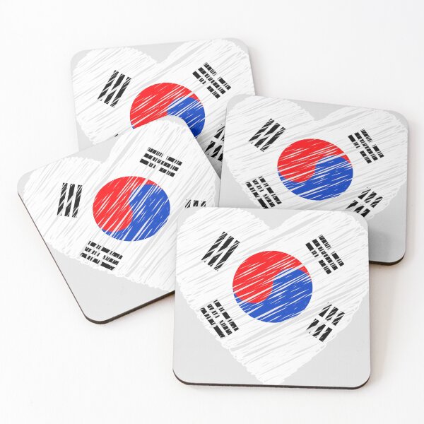 Item preview, Love heart Korean national flag pattern design designed and sold by K-LetterCo.