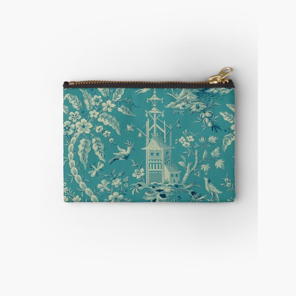 Item preview, Pagodas Chinoiserie in Turquoise designed and sold by Kristina  Sale.