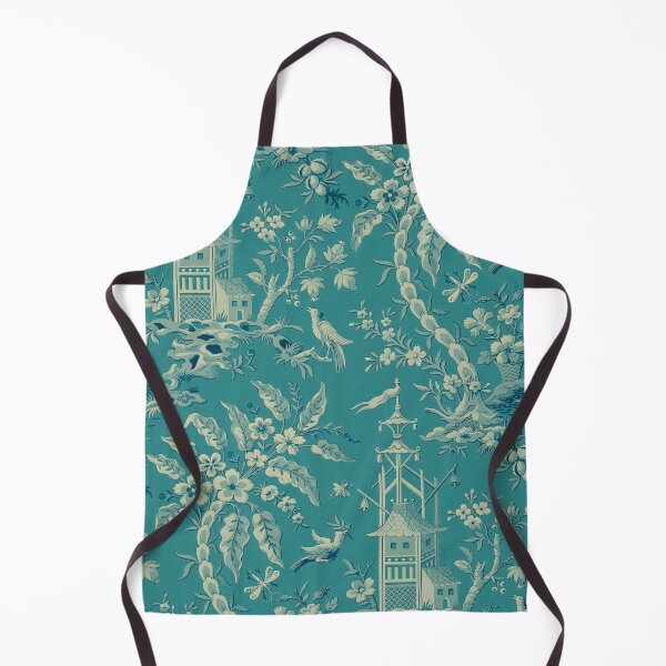 Item preview, Pagodas Chinoiserie in Turquoise designed and sold by Kristina Sale.