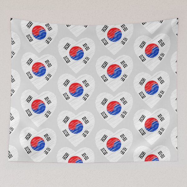 Item preview, Love heart Korean national flag pattern design designed and sold by K-LetterCo.