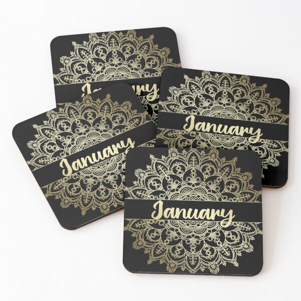 Item preview, January month for bullet journal in gold designed and sold by felinefeelings.