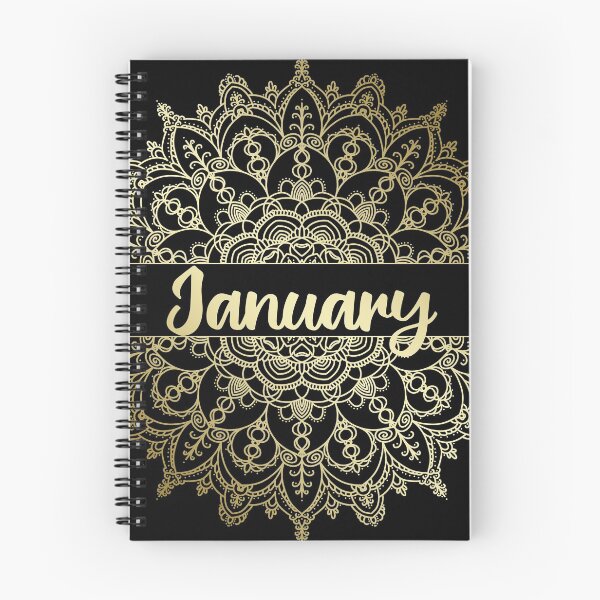 Item preview, January month for bullet journal in gold designed and sold by felinefeelings.