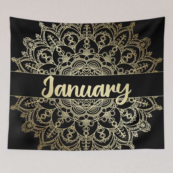 Item preview, January month for bullet journal in gold designed and sold by felinefeelings.
