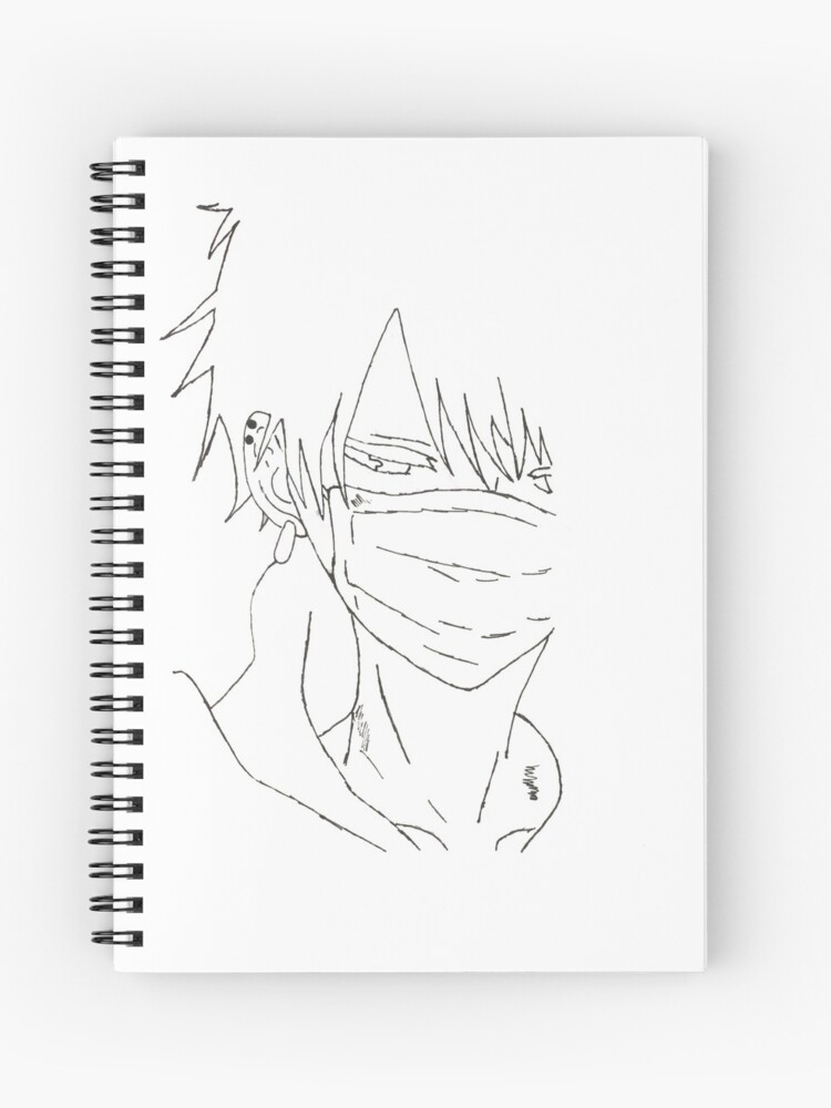 Half Face Anime Boy Spiral Notebook By Mysticstudio Redbubble