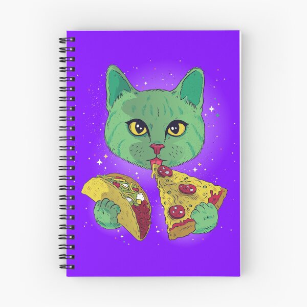 Item preview, Cosmic cat eating taco and pizza designed and sold by Piztees.