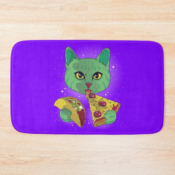 Item preview, Cosmic cat eating taco and pizza designed and sold by Piztees.