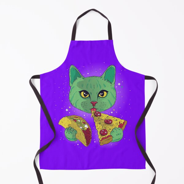 Item preview, Cosmic cat eating taco and pizza designed and sold by Piztees.