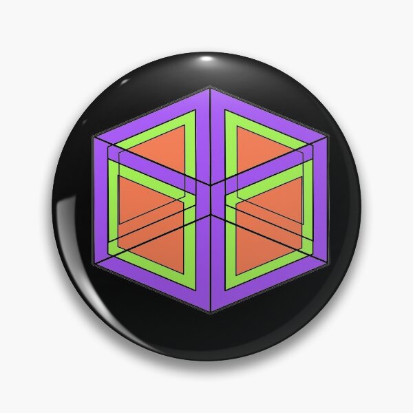Item preview, 3D Cube #3 - Purple, Green, Orange designed and sold by d-w-h design.