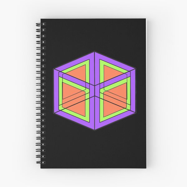 Item preview, 3D Cube #3 - Purple, Green, Orange designed and sold by d-w-h design.