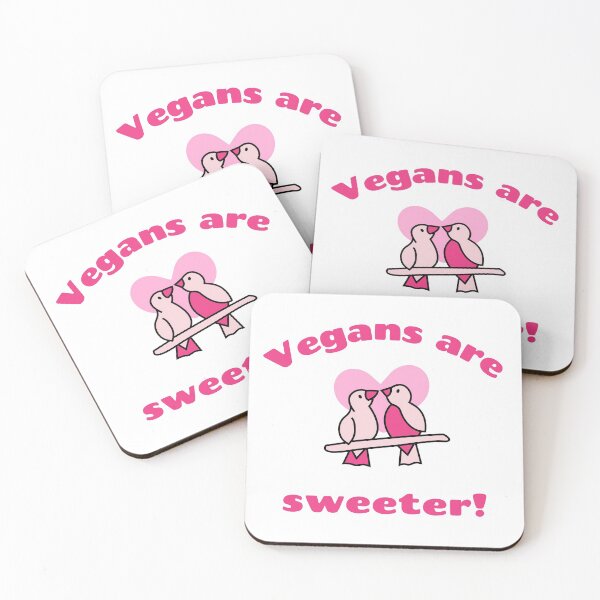 Item preview, Vegans Are Sweeter! Cute Vegan Valentines Lovebirds designed and sold by WhimsicaliTee.