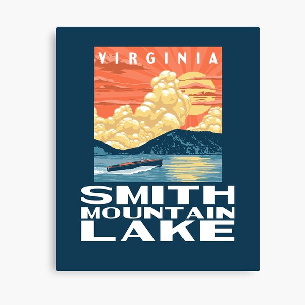 Item preview, Smith Mountain Lake Virginia Vintage Boat WPA Poster Style designed and sold by giantstepdesign.
