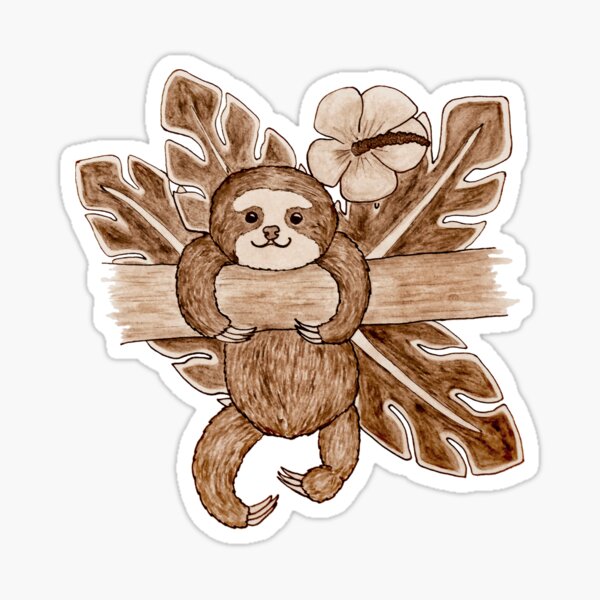 Little sloth sepia Sticker