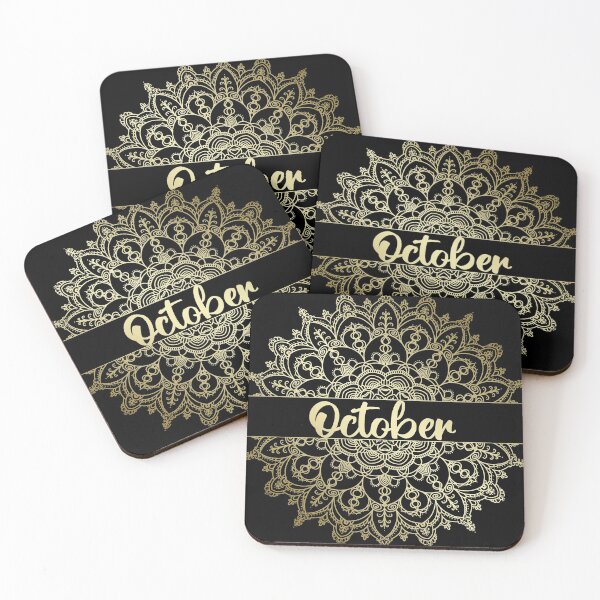Item preview, October month for bullet journal in gold designed and sold by felinefeelings.