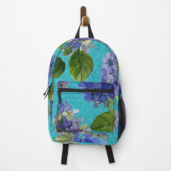 Item preview, Turquoise Hydrangea flowers on a geometric pattern designed and sold by Sue Zipkin.