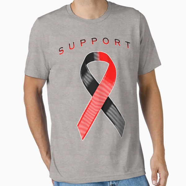 Red and Black Awareness Ribbon of Support