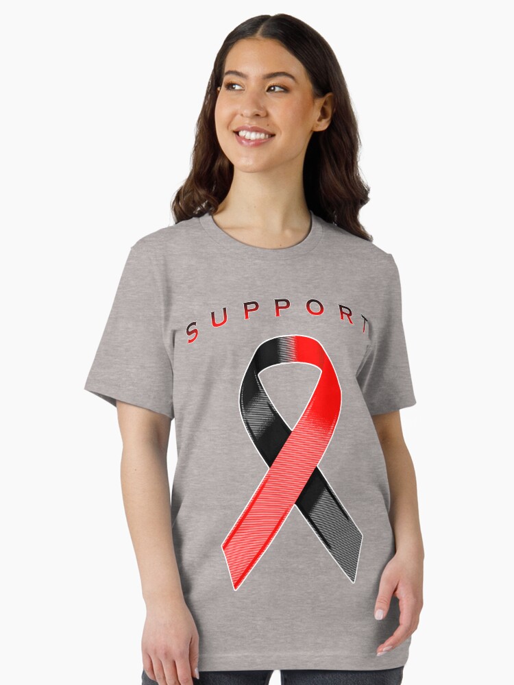 Red and Black Awareness Ribbon of Support